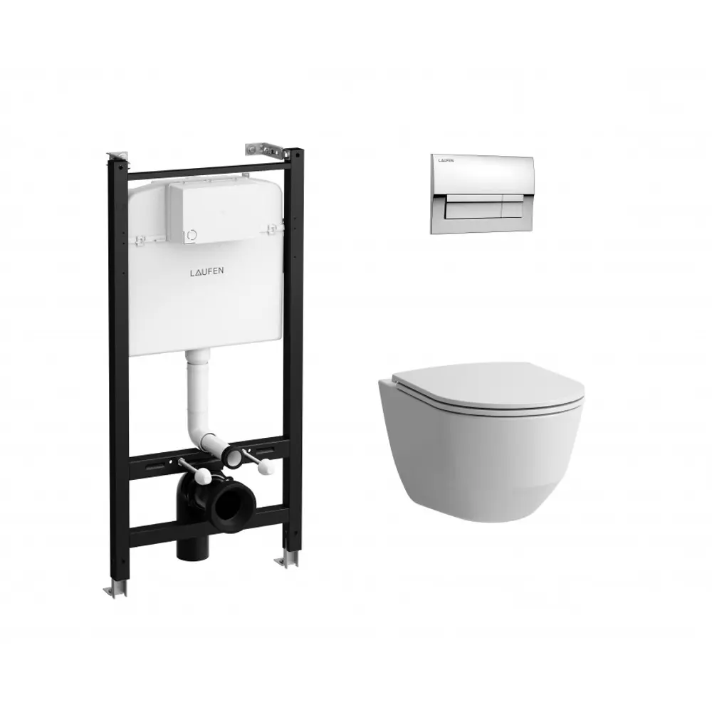 LAUFEN Pro - комплект подвесного унитаза с инсталляцией и микролифтом 89441046 STLM-1584604