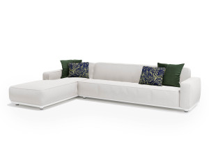 Модульный тканевый садовый диван с полуостровом