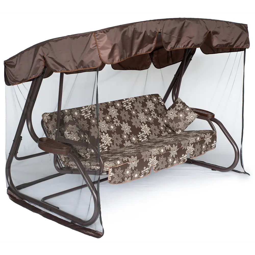 Качели садовые Greengard Аликанте 3-х местные (до 320 кг) коричневый/бежевый STLM-2195204 - Вид №4