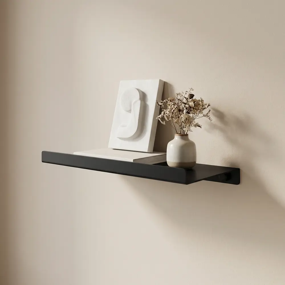 Настенная полка 22x12 см металл цвет черный KONSENSA STLM-2192732