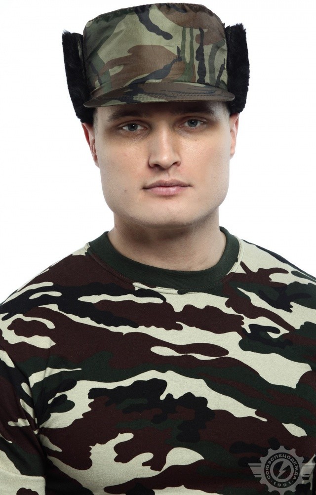 61456 Кепи "Охранник" зимняя камуфляж зеленая  Головные уборы  размер 58 Спецодежда  - Вид №4