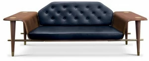 Essential Home Кожаный диван с тафтингом