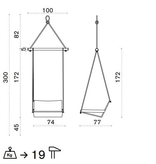 1 место ротанга висит сиденье Ethimo на открытом воздухе ARCH-00105729 - Вид №3