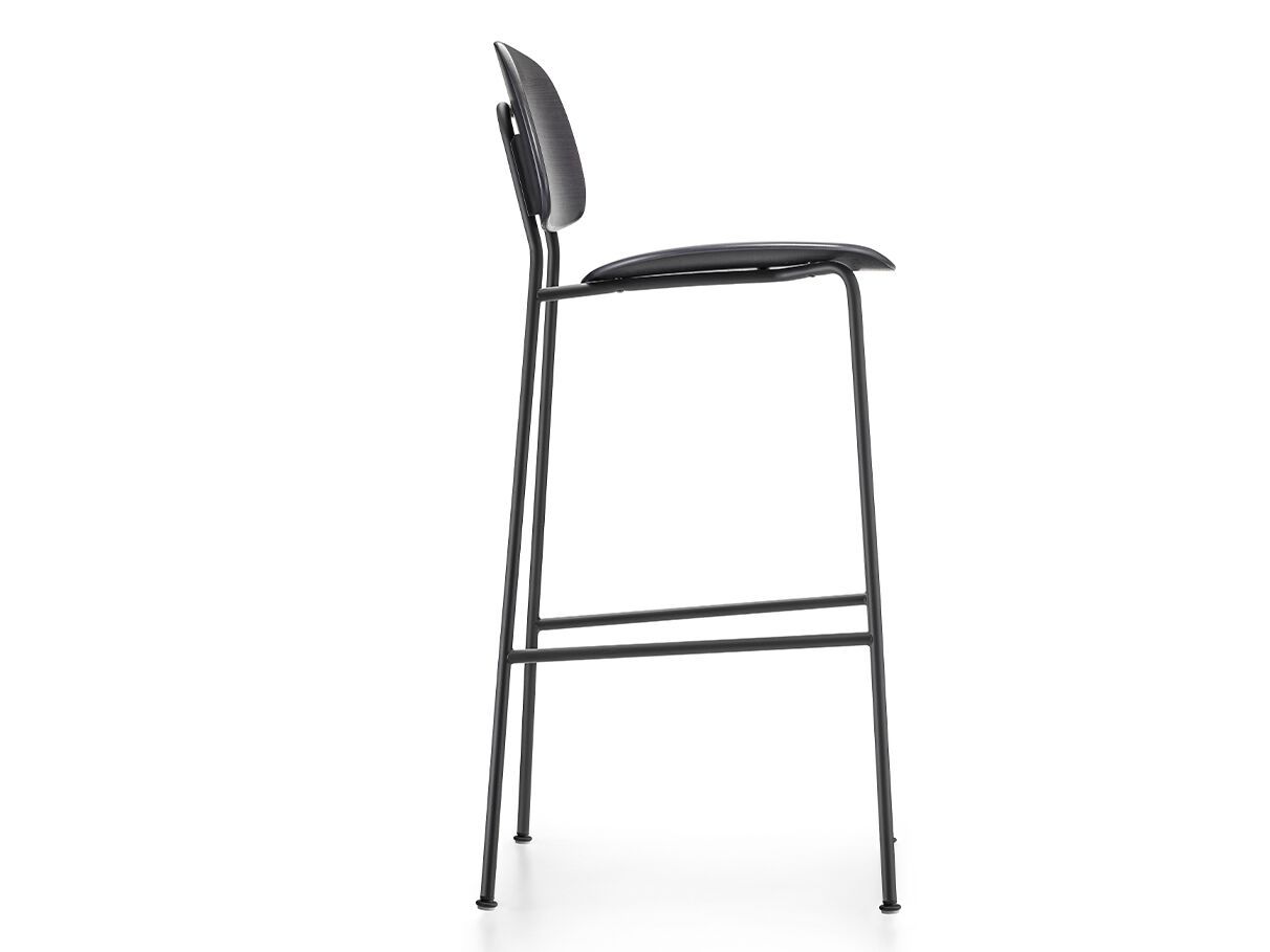 Высокий стул из стали и дерева со спинкой Infiniti круглый ARCH-00019313 - Вид №1