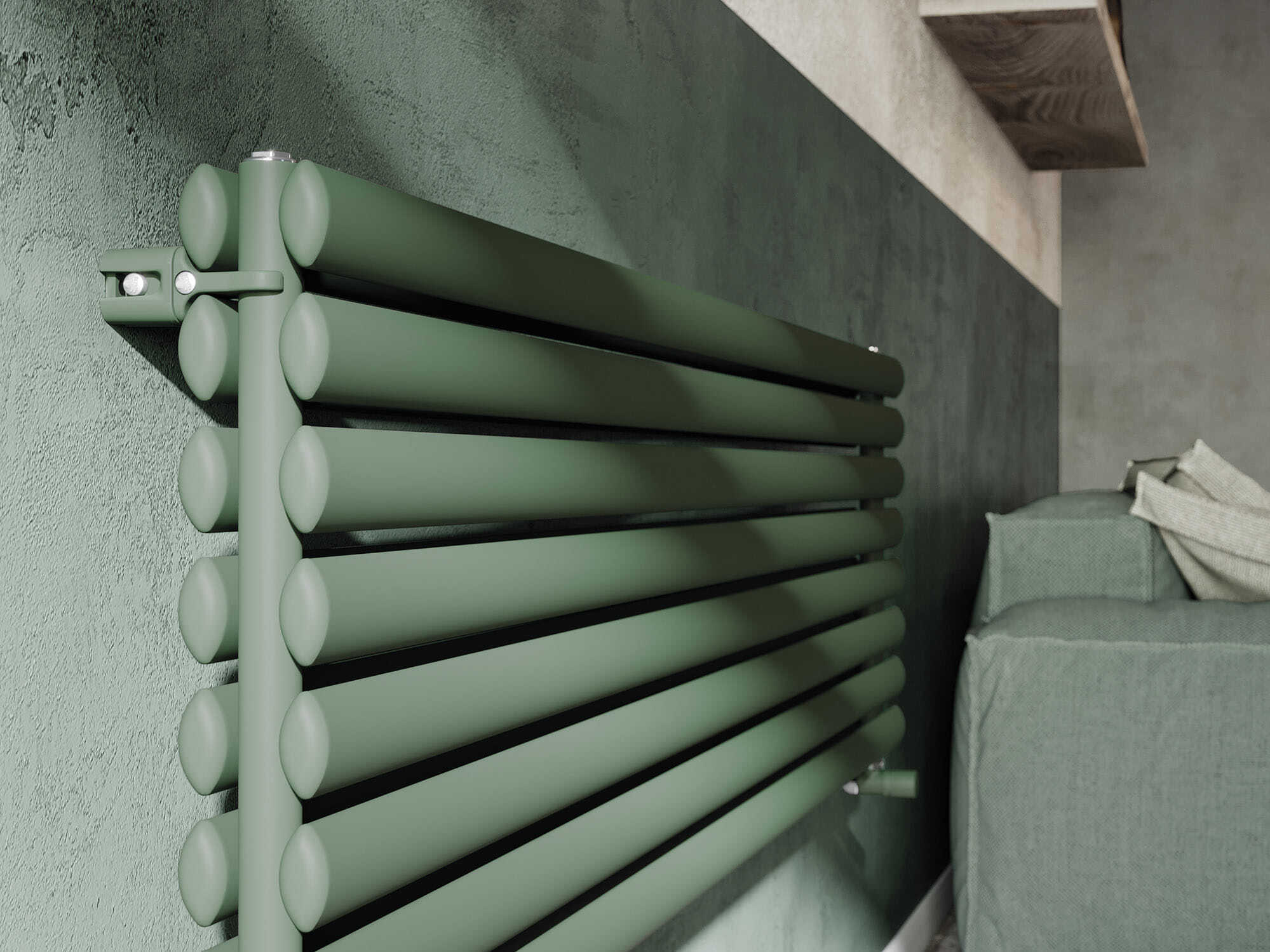 Горизонтальный стальной мебельный радиатор с двойным рангом эллиптических трубчатых элементов Irsap Ellipsis ARCH-00021347 - Вид №2