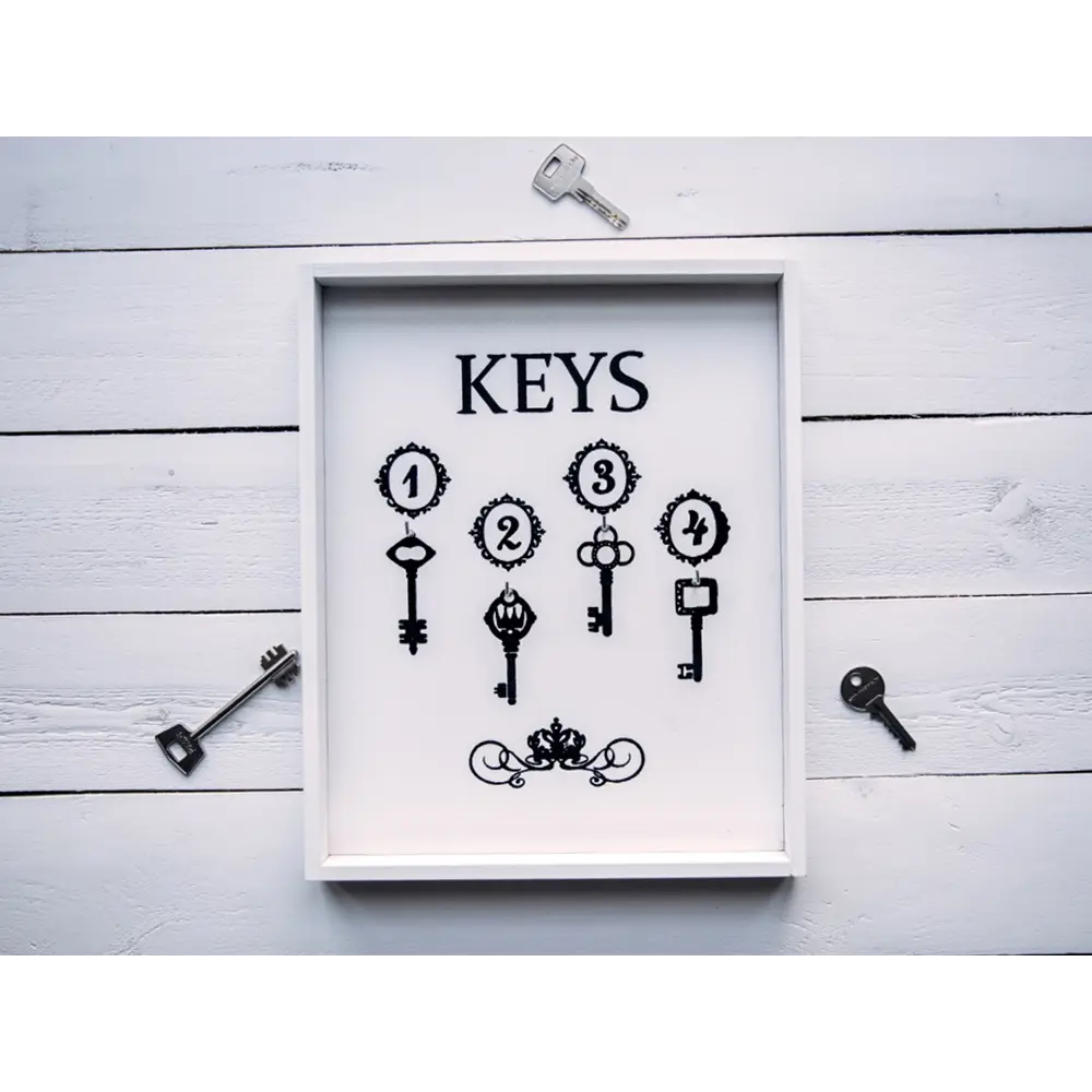 Ключница Keys 26x32x3 мм МДФ цвет белый Santreyd STLM-2039854 - Вид №1