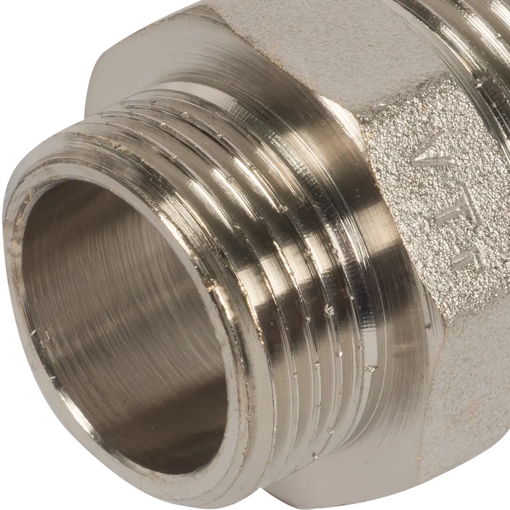 Ниппель переходной Valtec наружная-наружная резьба 1"х3/4" никелированная латунь VTr.580.N.0605 STLM-2209047 - Вид №1