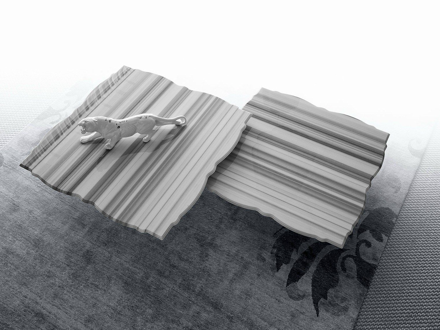 Гостиная мраморный низкий прямоугольный журнальный столик ERBA ITALIA ROCK COCO ARCH-00100992