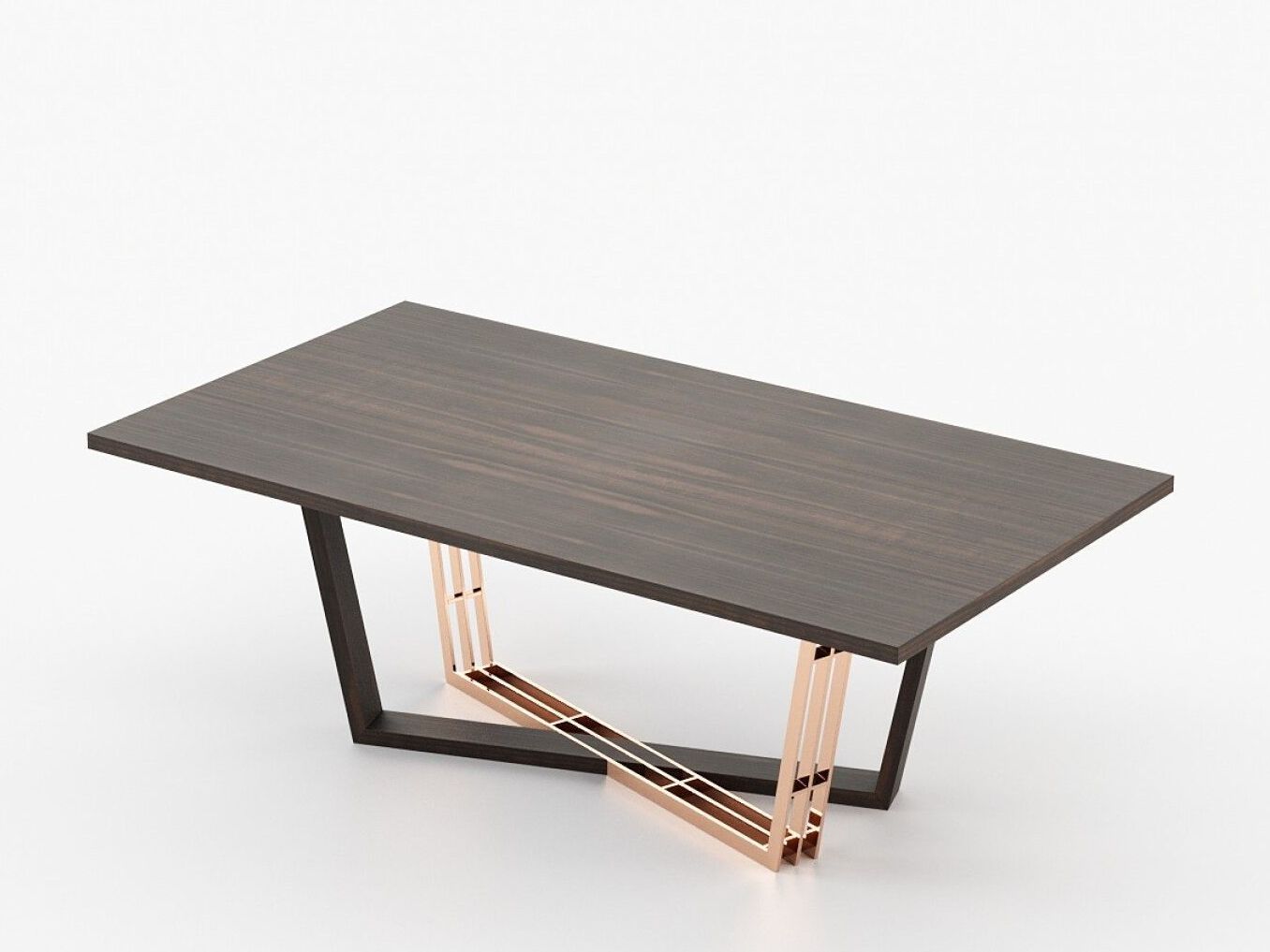 Прямоугольный обеденный стол из нержавеющей стали и дерева Laskasas ARCH-00094960 - Вид №2