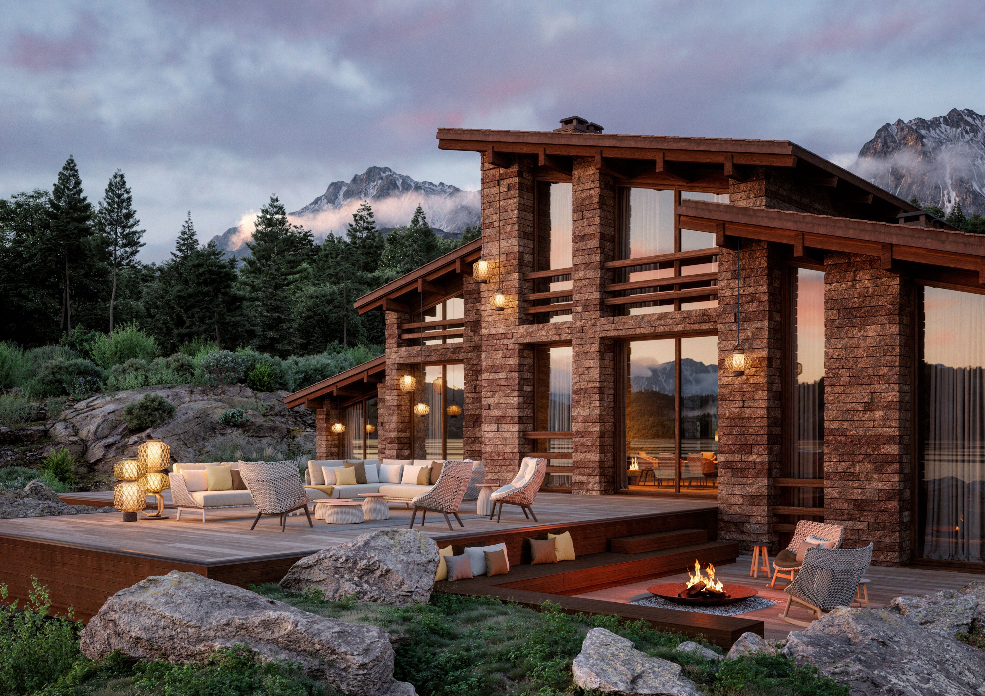 Тканевый модульный садовый диван DEDON MBARQ ARCH-00003244 - Вид №1