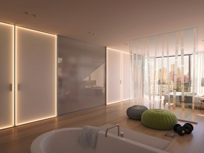 Алюминиевая и стеклянная дверь raumplus S1200 LED ARCH-00045921