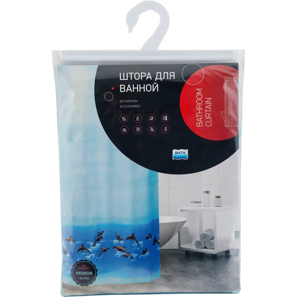 Штора для ванной комнаты «Bath Plus Dolphin Dance» 180x180 см цвет голубой Без серии STLM-2084104 - Вид №6