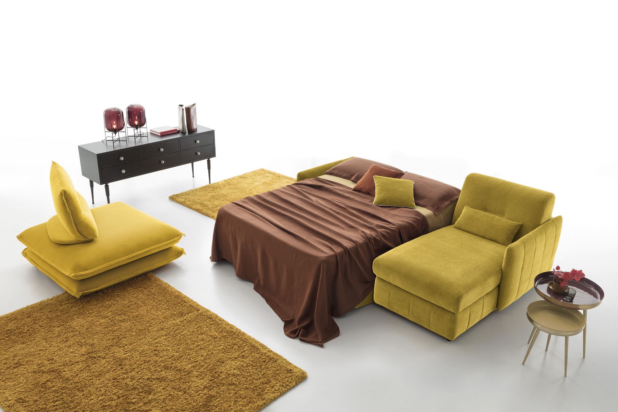 Двуспальный диван-кровать из ткани с полуостровом AERRE ITALIA MANGO ARCH-00119845 - Вид №2