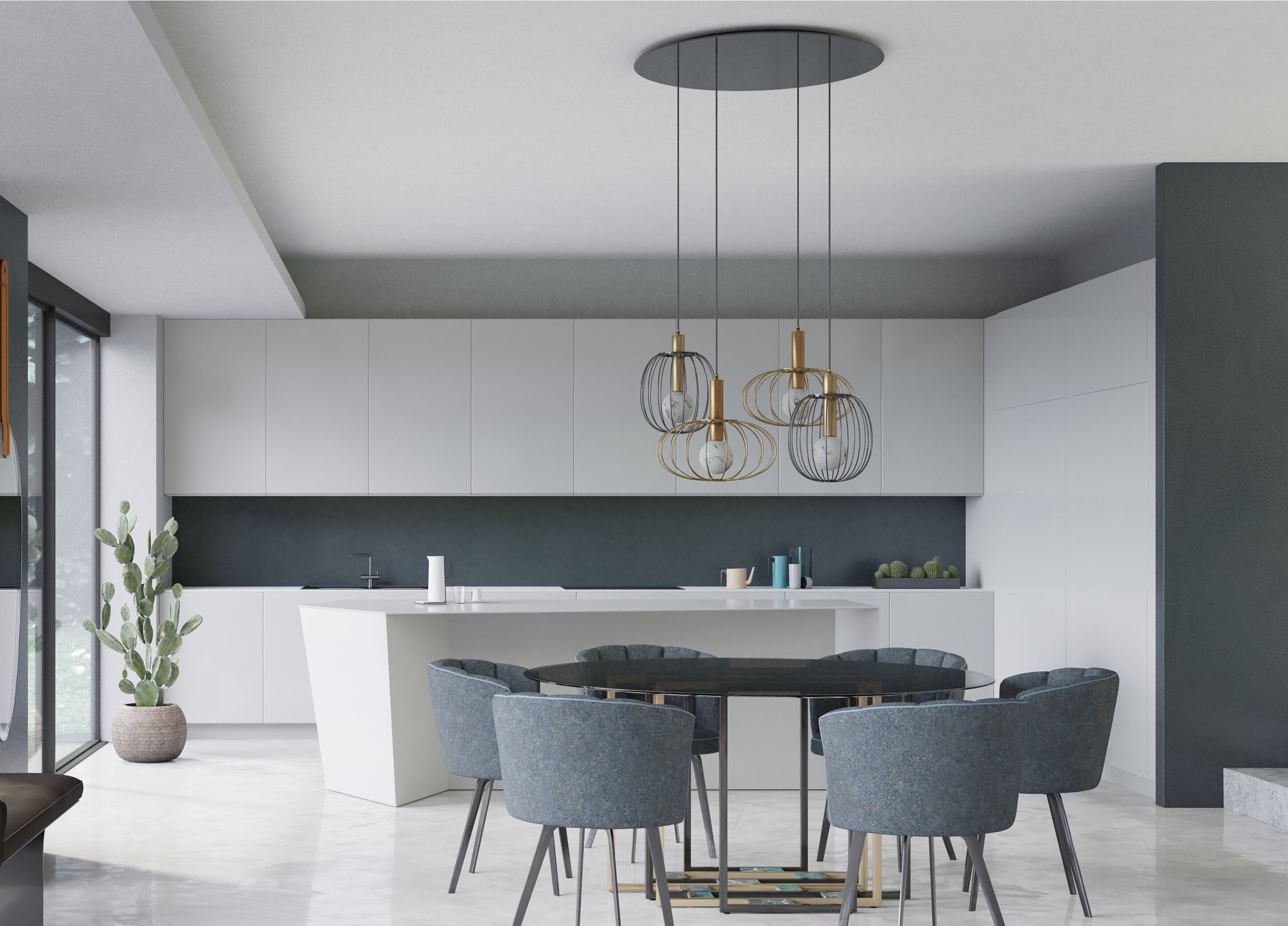 Металлический светодиодный подвесной светильник Borzalino ARCH-00036199 - Вид №8