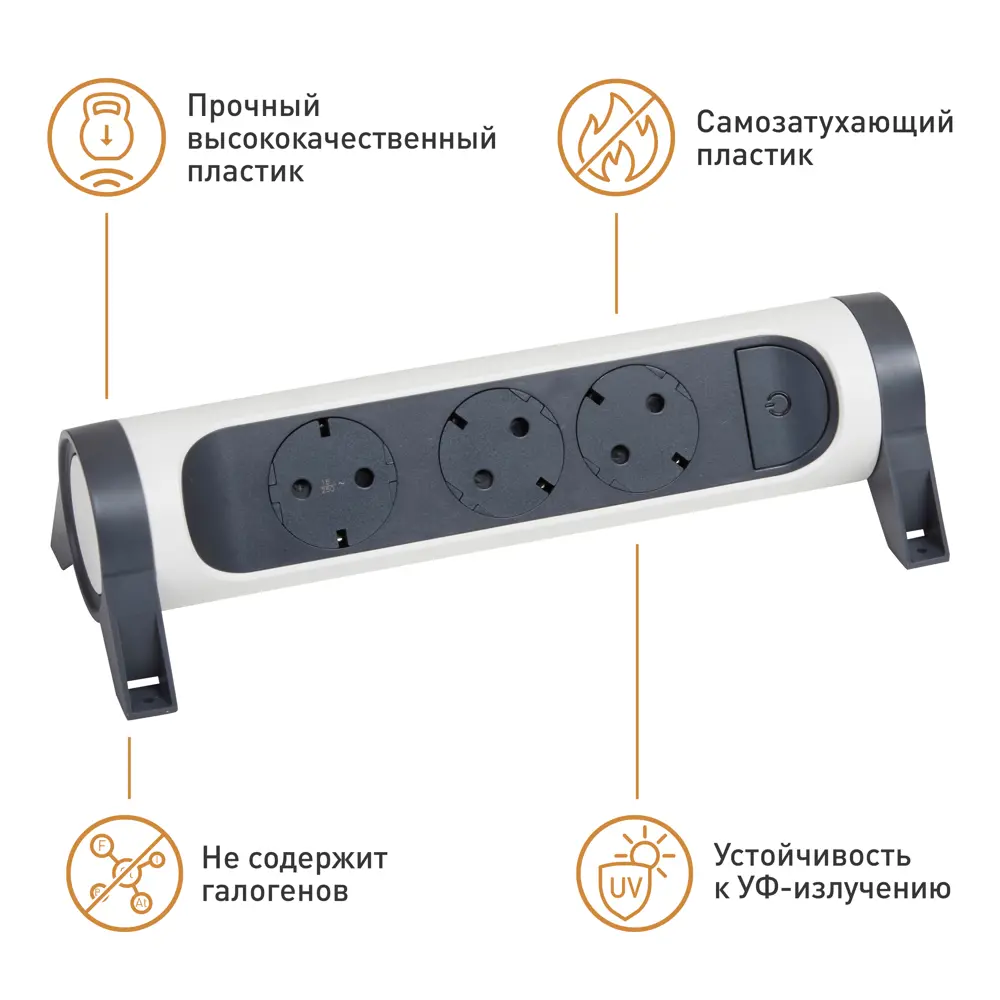 Колодка для удлинителя Legrand Комфорт 3 розетки с заземлением 3680 Вт цвет белый/черный STLM-2042129 - Вид №5