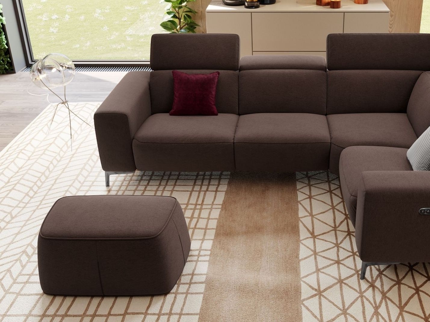 Прямоугольный пуф из ткани Sofanella Montefino ARCH-00021280