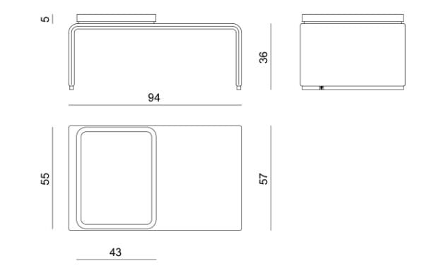 Кожаный низкий квадратный журнальный столик с подносом Visionnaire Foster ARCH-00099107 - Вид №2