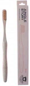 535810 Зубная щетка бамбуковая "Trendless" с мягкими щетинками, бежевая Jungle Story
