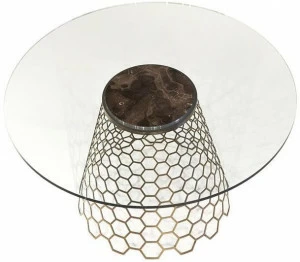Mobi Круглый стол с металлическим основанием и стеклянной столешницей