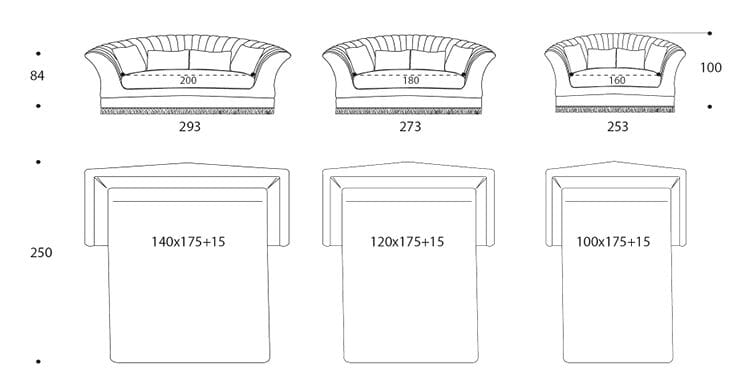 Двуспальный диван-кровать из ткани KEOMA Женева ARCH-00101657 - Вид №2