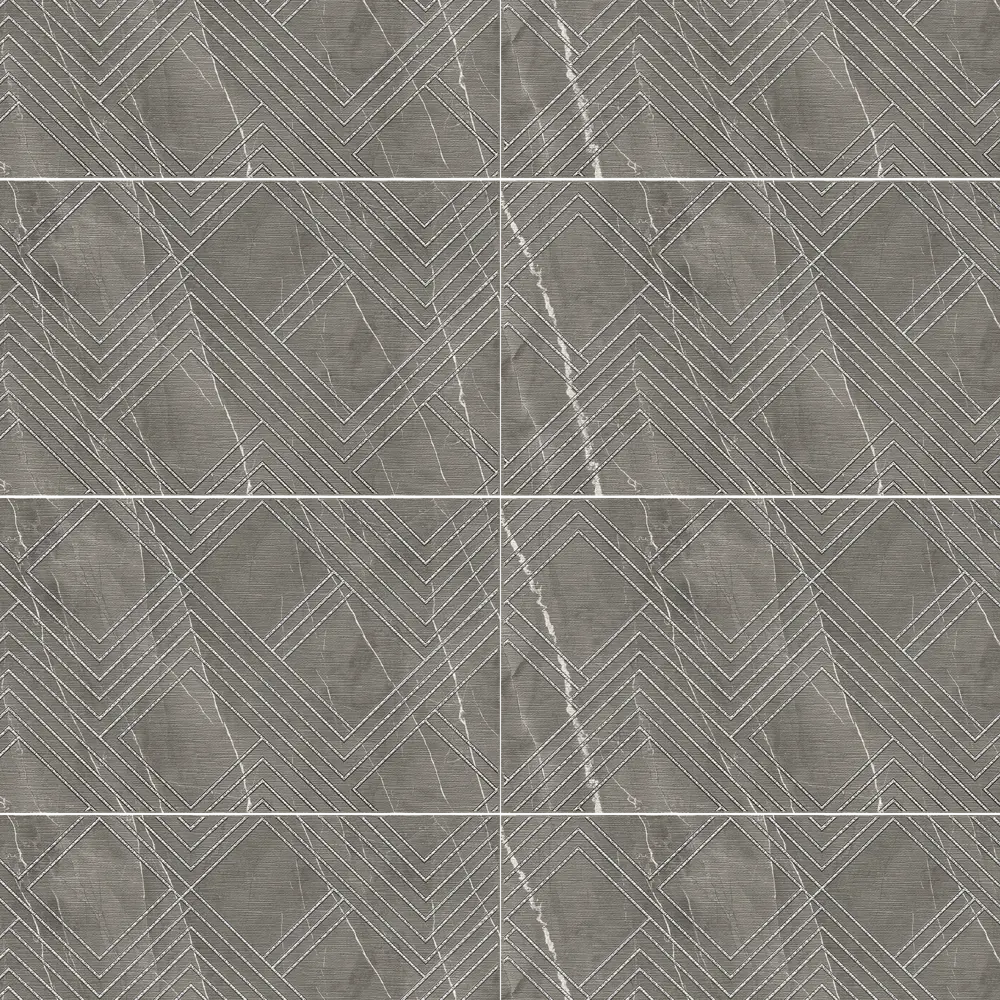 Декор настенный Azori Hygge Mocca Cristall 31.5x63 см матовый камень цвет мокка зигзаг STLM-2173763 - Вид №1