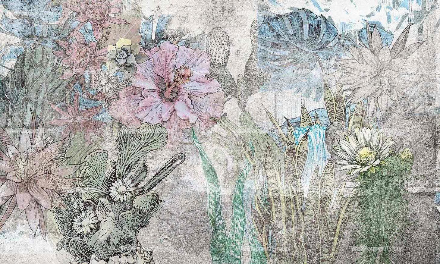 Тропические обои ПВХ бесплатно, ЭКО, моющиеся WallPepper окружающая среда ARCH-00104947 - Вид №2