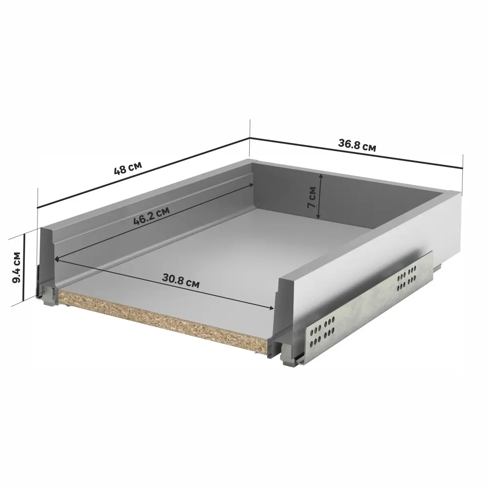 Ящик Delinia ID 36.8x9.4x48 см металл цвет серый Отсутствует STLM-2050044 - Вид №2