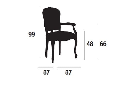 Деревянный стул с подлокотниками со встроенной подушкой XLINE 4213 ARCH-00071822 - Вид №2