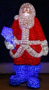 Световая Фигура 3D "Санта Клаус 1" ELKI СВЕТОВЫЕ ФИГУРЫ 017718 Красный