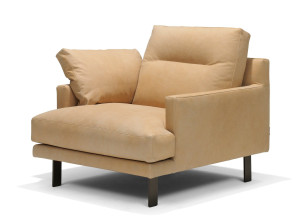 Кожаное кресло с подлокотниками