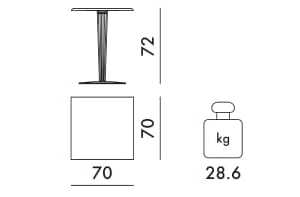 Квадратный стол с лакированной полиэфирной столешницей Kartell TOP TOP ARCH-00102914 - Вид №6