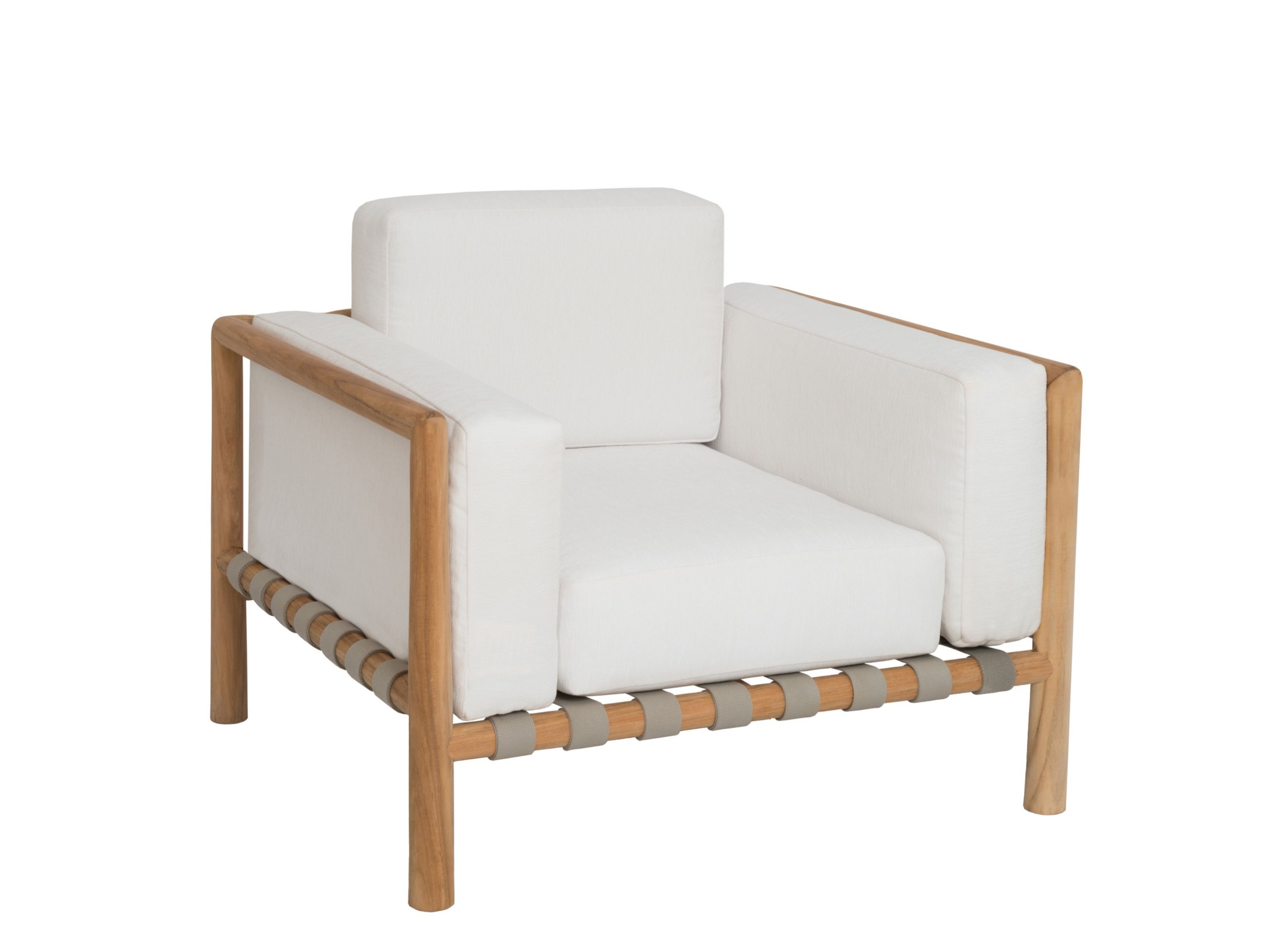 Садовое кресло из тикового дерева и акриловой ткани Unopiù Pevero ARCH-00103625