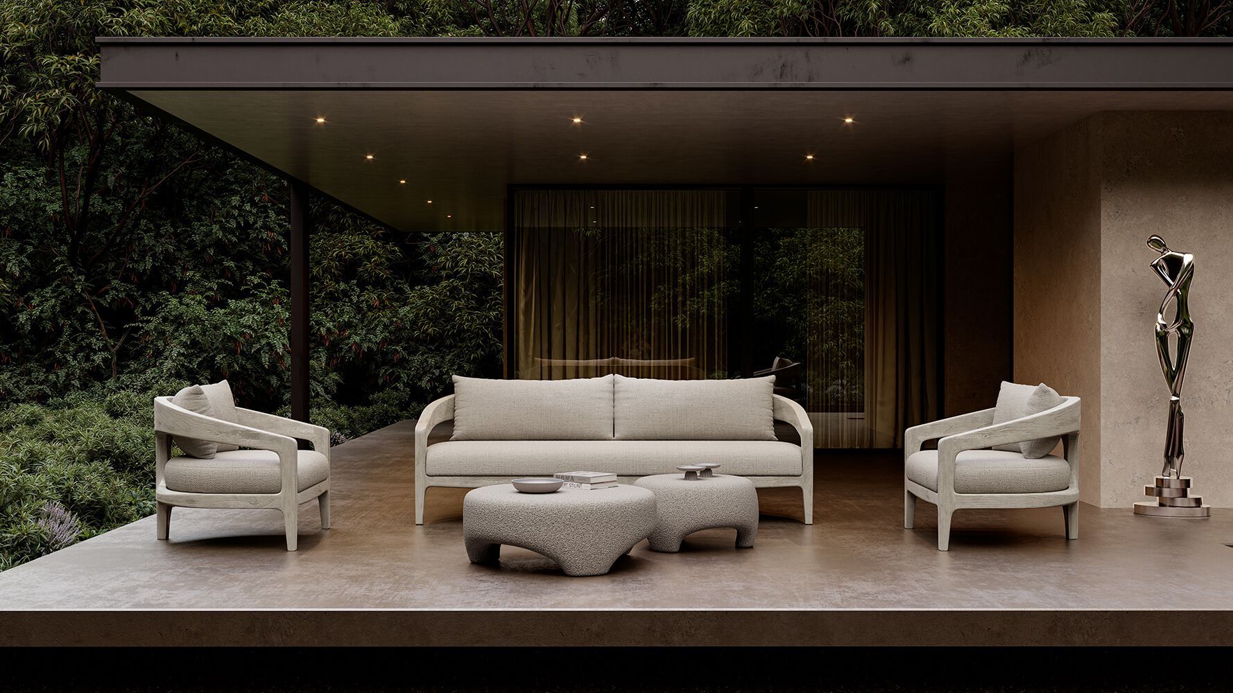 Тканевое садовое кресло с каркасом из тикового дерева SNOC Кит ARCH-00063748 - Вид №7