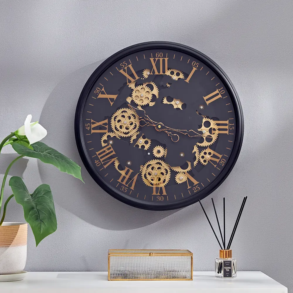 Часы настенные Dream River Шестеренки GH61294 круглые МДФ цвет черный бесшумные ø44 Осень STLM-2192327 - Вид №5