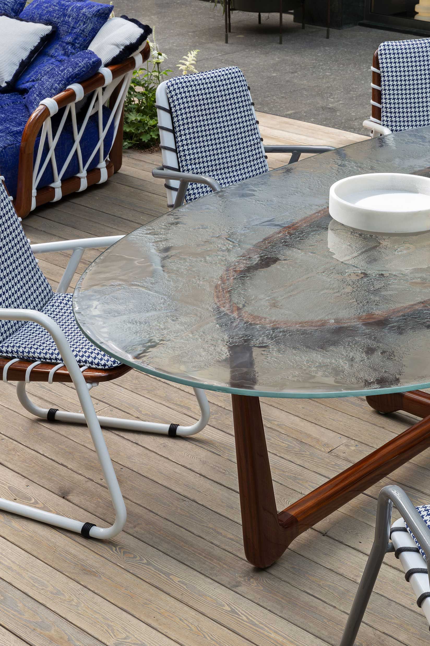 Овальный стол из красного дерева и хрусталя Exteta Sunset ARCH-00027432 - Вид №12