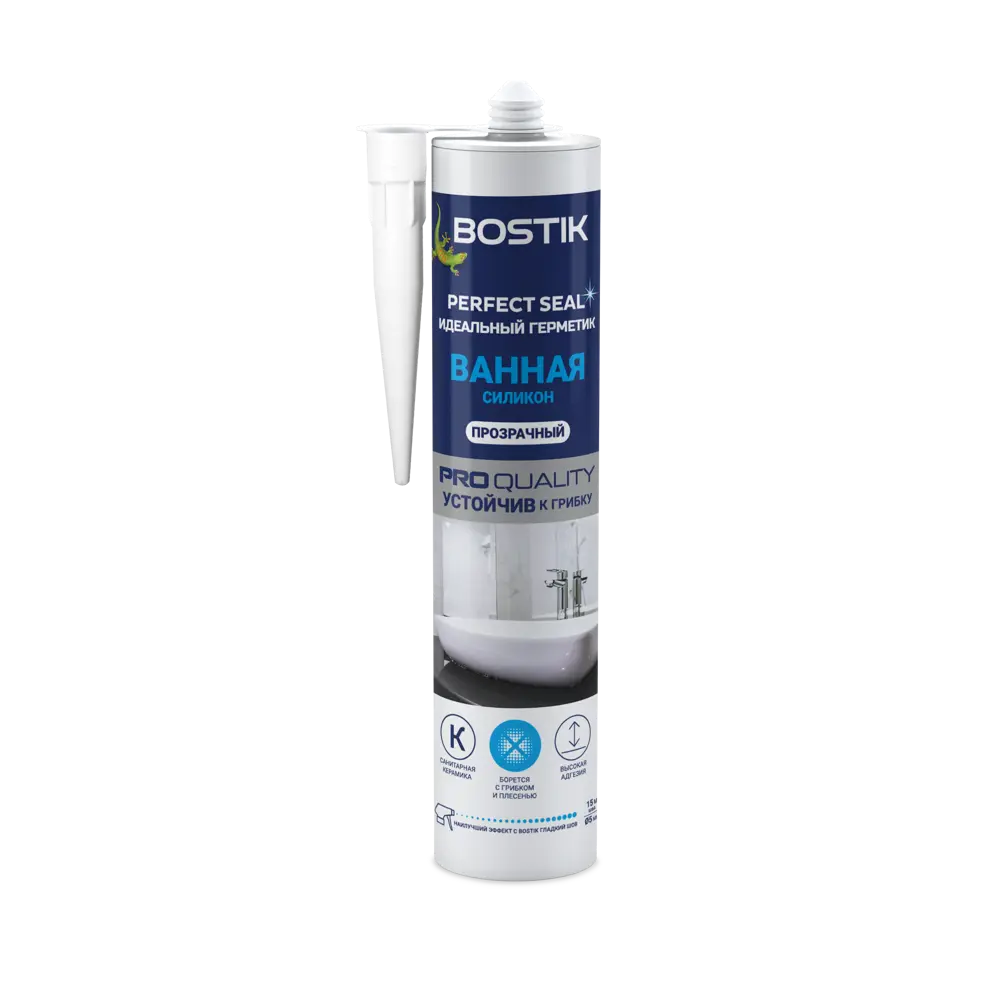 91741961 Герметик силиконовый Bostik Perfect Seal для ванной прозрачный 280 мл STLM-0856362