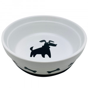 ПР0057310 Миска для животных Dog & Bones белая керамическая 14,5х14,5х5см 400мл Foxie