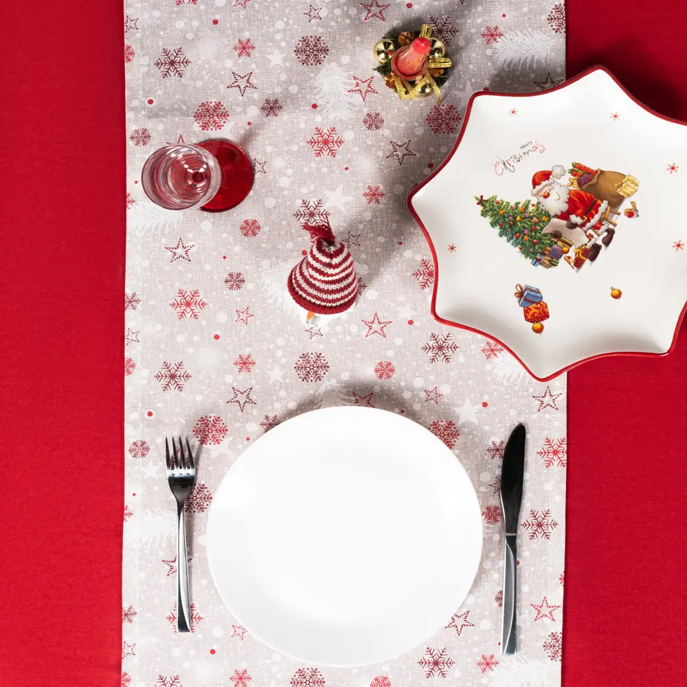 Дорожка на стол "Снежинки", 40x140 см, цвет серый Altali STLM-2008143 - Вид №8