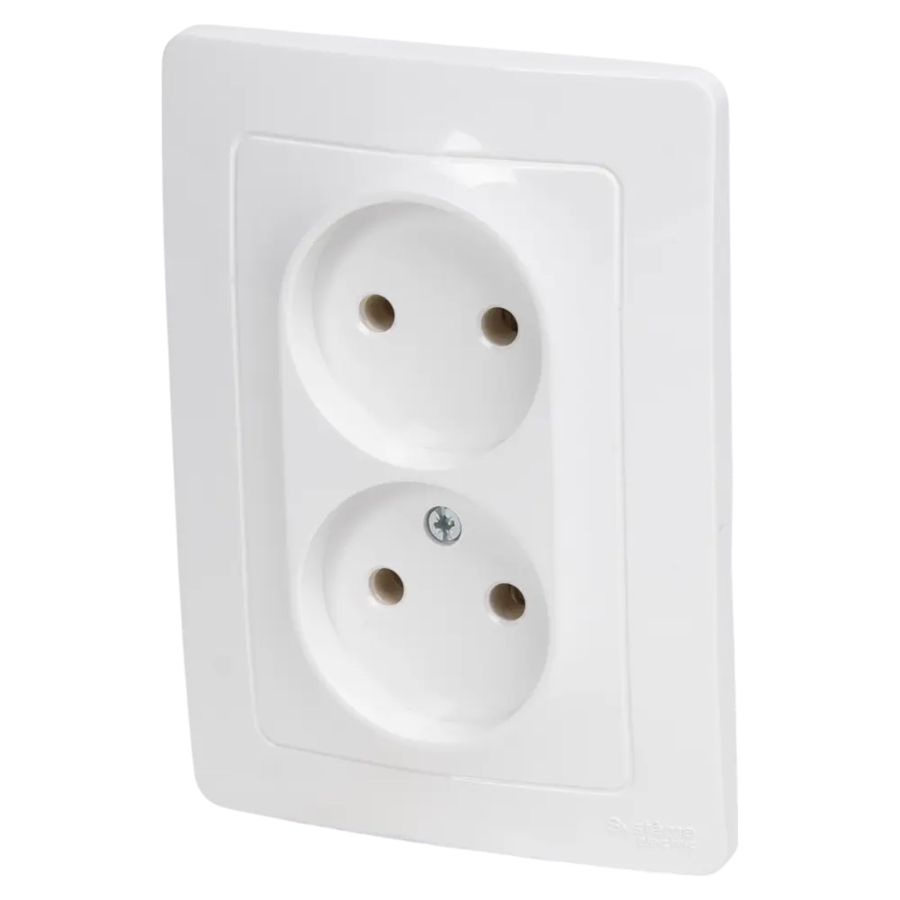 Розетка двойная встраиваемая Systeme Electric Blanca без заземления цвет белый STLM-2057339 - Вид №1