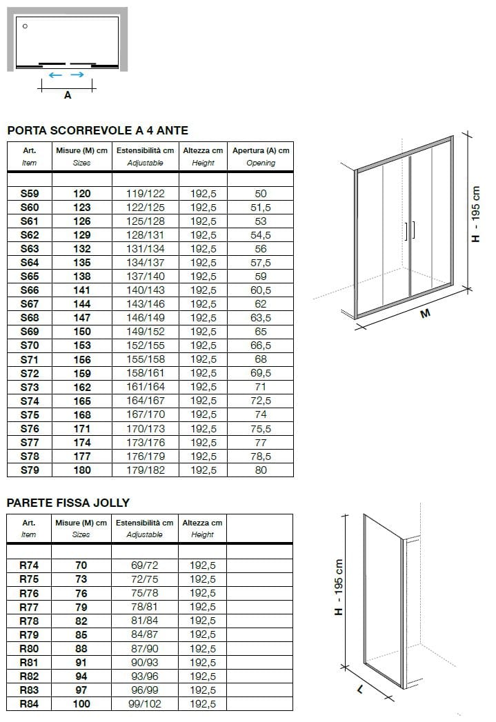 Хрустальная ниша душевая кабина с раздвижной дверью Metidea Изумруд ARCH-00013884