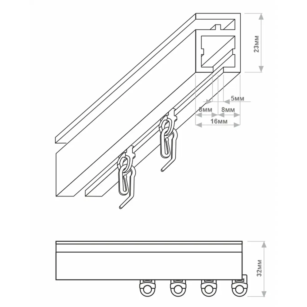 Карниз шинный Kreaforta Pro однорядный 200 см черный 89432758 STLM-1579099 - Вид №6