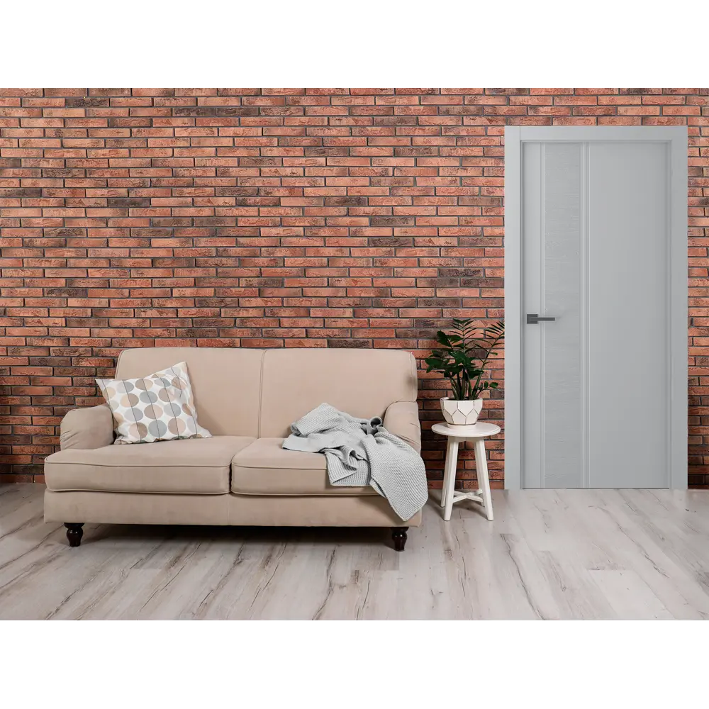Дверь межкомнатная глухая Твинвуд1 эмаль серый 2100x900 мм BELWOODDOORS STLM-2108306 - Вид №1