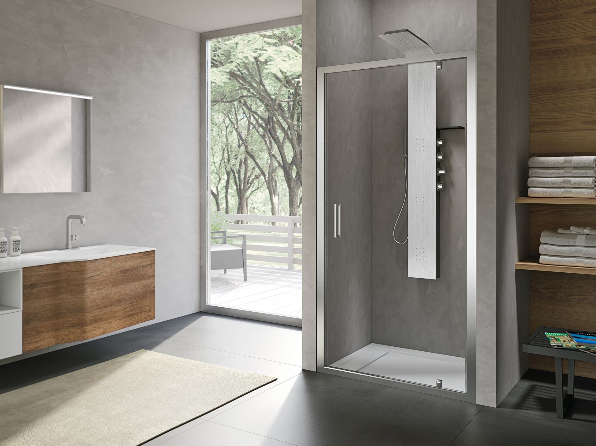 Нишевая душевая кабина с поворотной дверью Gruppo Geromin Forty ARCH-00091752 - Вид №1