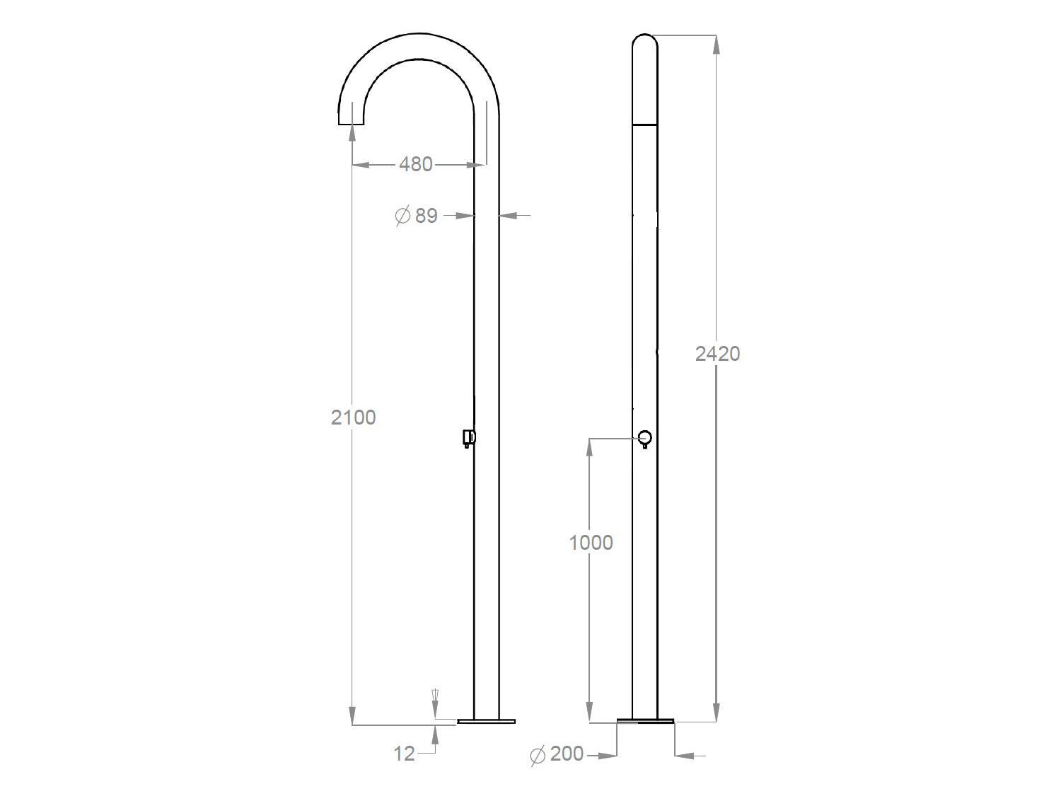 Напольная душевая колонна из нержавеющей стали Fir Italia Outdoor Indoor Showers ARCH-00139491 - Вид №3