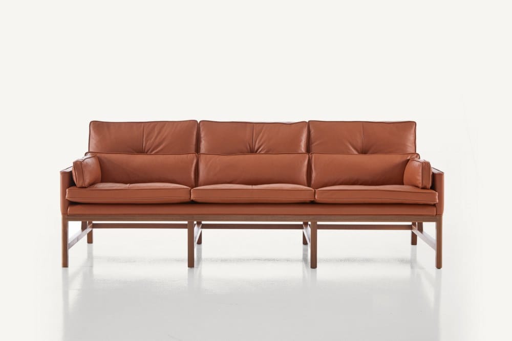 3-местный кожаный диван BassamFellows Wood Frame Lounge ARCH-00040011 - Вид №3