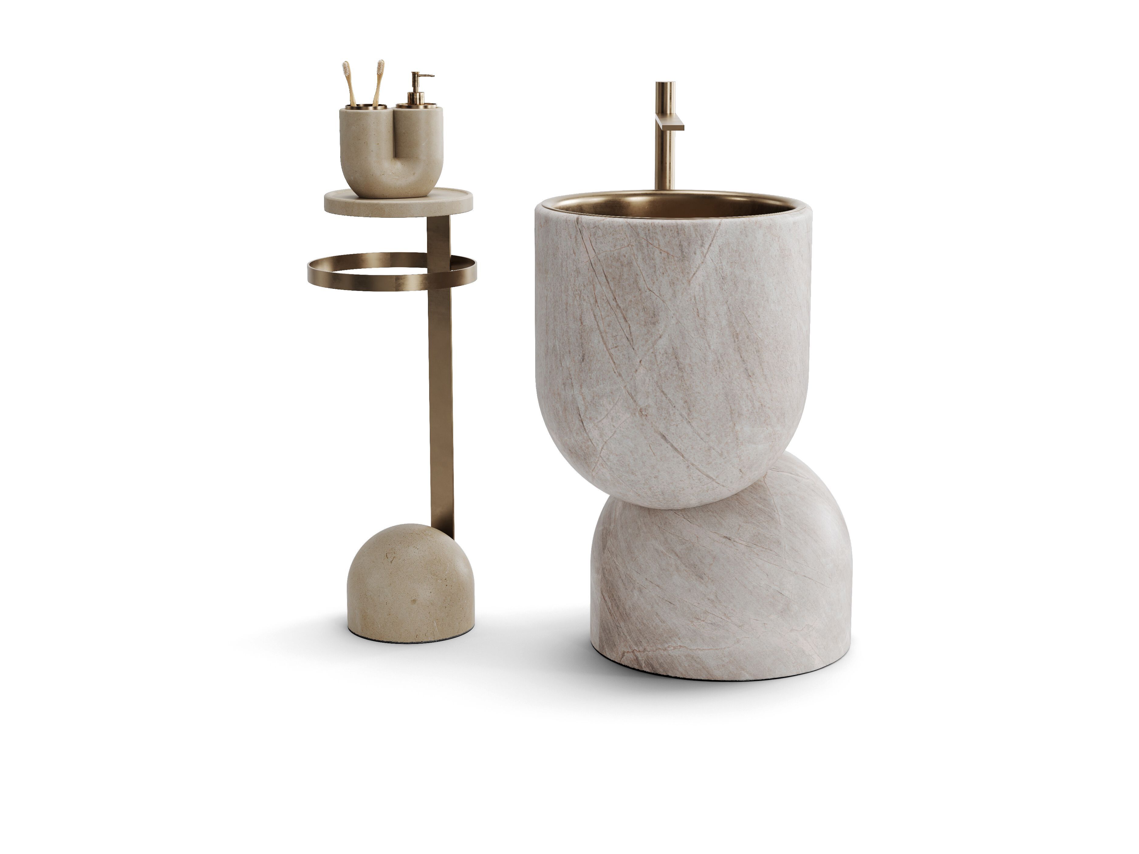 Держатель для полотенец из камня Лечче PIMAR A2 - MAAT ARCH-00024911