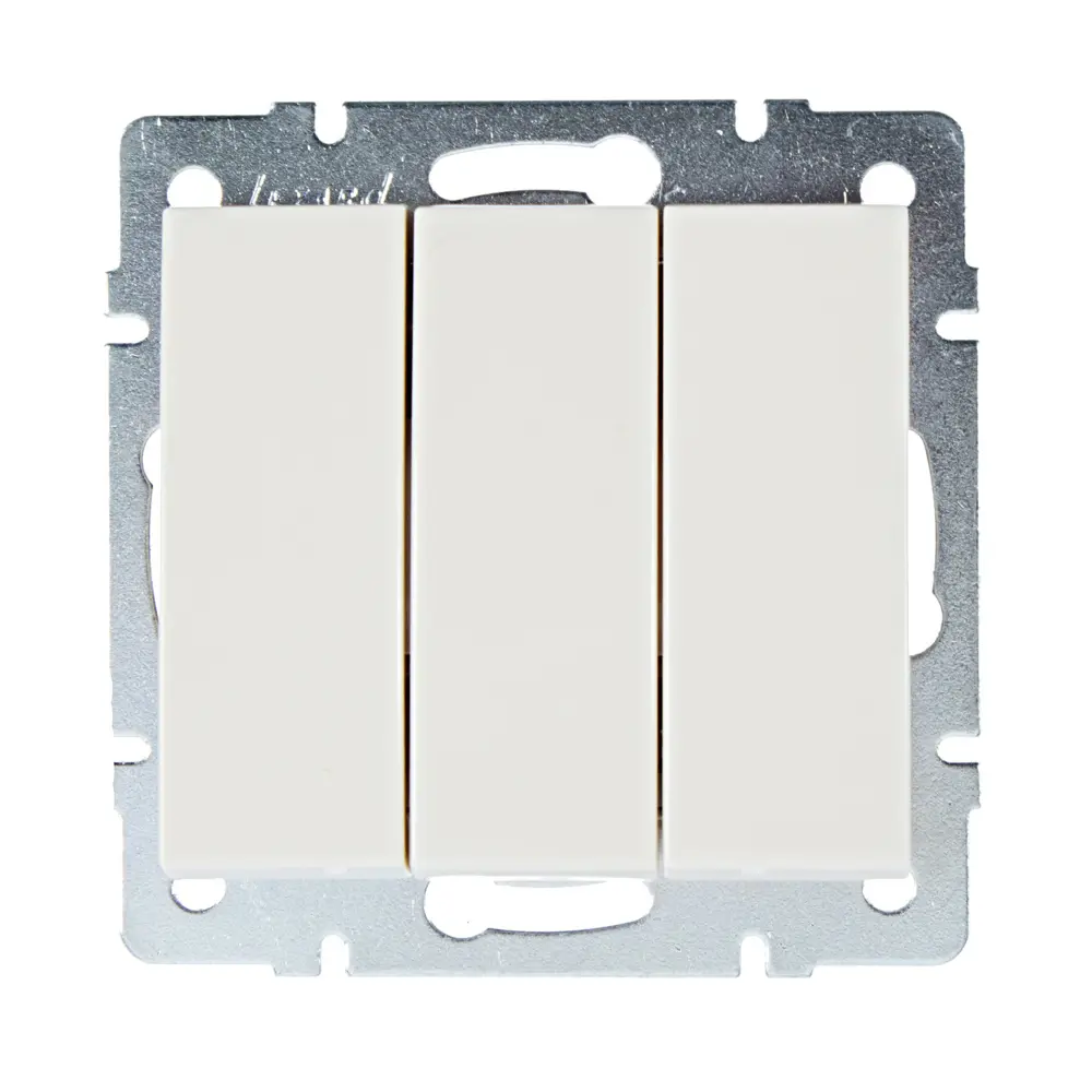 Выключатель встраиваемый Lezard Rain 3 клавиши, цвет бежевый STLM-2092230