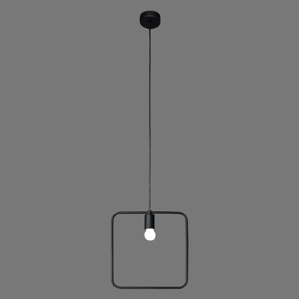 Подвесной светильник Vitaluce Kvadrat 1 лампа 3м² Е27 цвет черный матовый STLM-2114198 - Вид №1