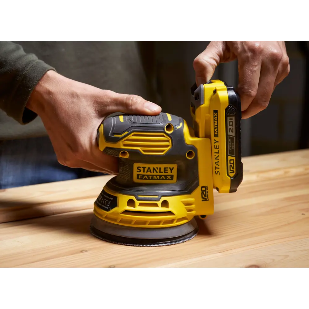 Эксцентриковая шлифмашина Stanley Fatmax SFMCW220B-XJ SF, 125 мм, 18 В, без АКБ и ЗУ STLM-2201220 - Вид №10
