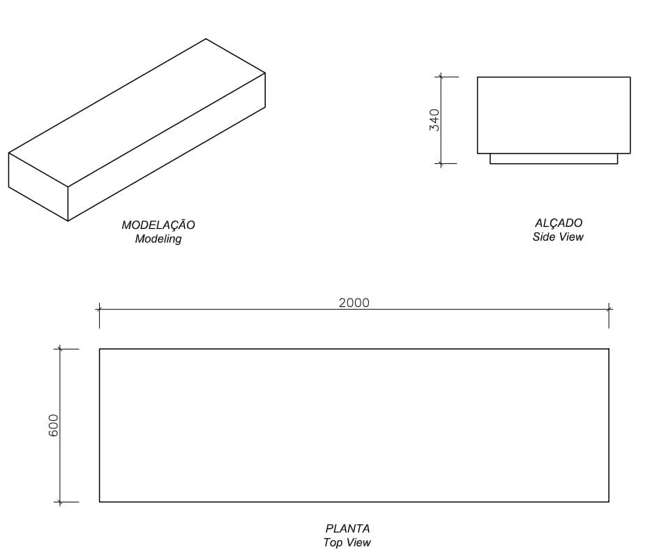 Бетонная скамья без спинки amop комфорт ARCH-00034781 - Вид №3